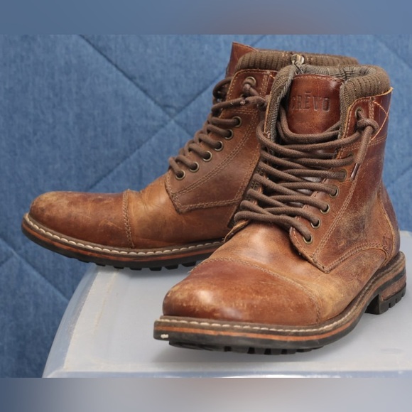 Crevo Camden 225 Cap Toe Chestnut Leather Boot Brown Side Zip Men’s US Sz 10 - Picture 3 of 9